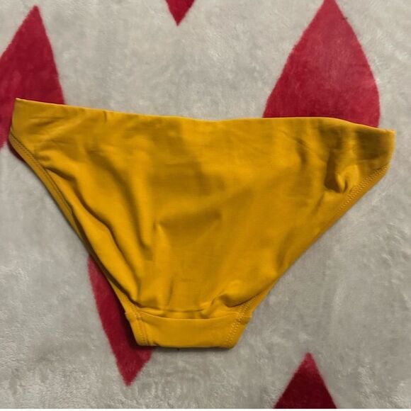Robin Piccone Ava Luca Barbell Swim NWT Size S Mustard Yellow Bikini Bottom - Picture 3 of 4